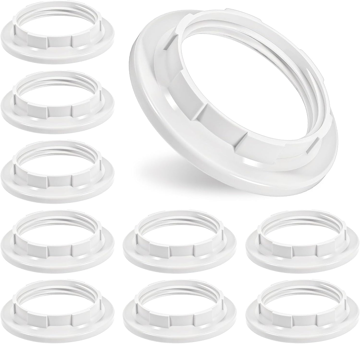 10 Pzas Anillo Adaptador Lámpara Plástico E27 Soporte Vidrio