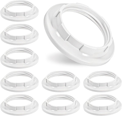 10 Pzas Anillo Adaptador Lámpara Plástico E27 Soporte Vidrio