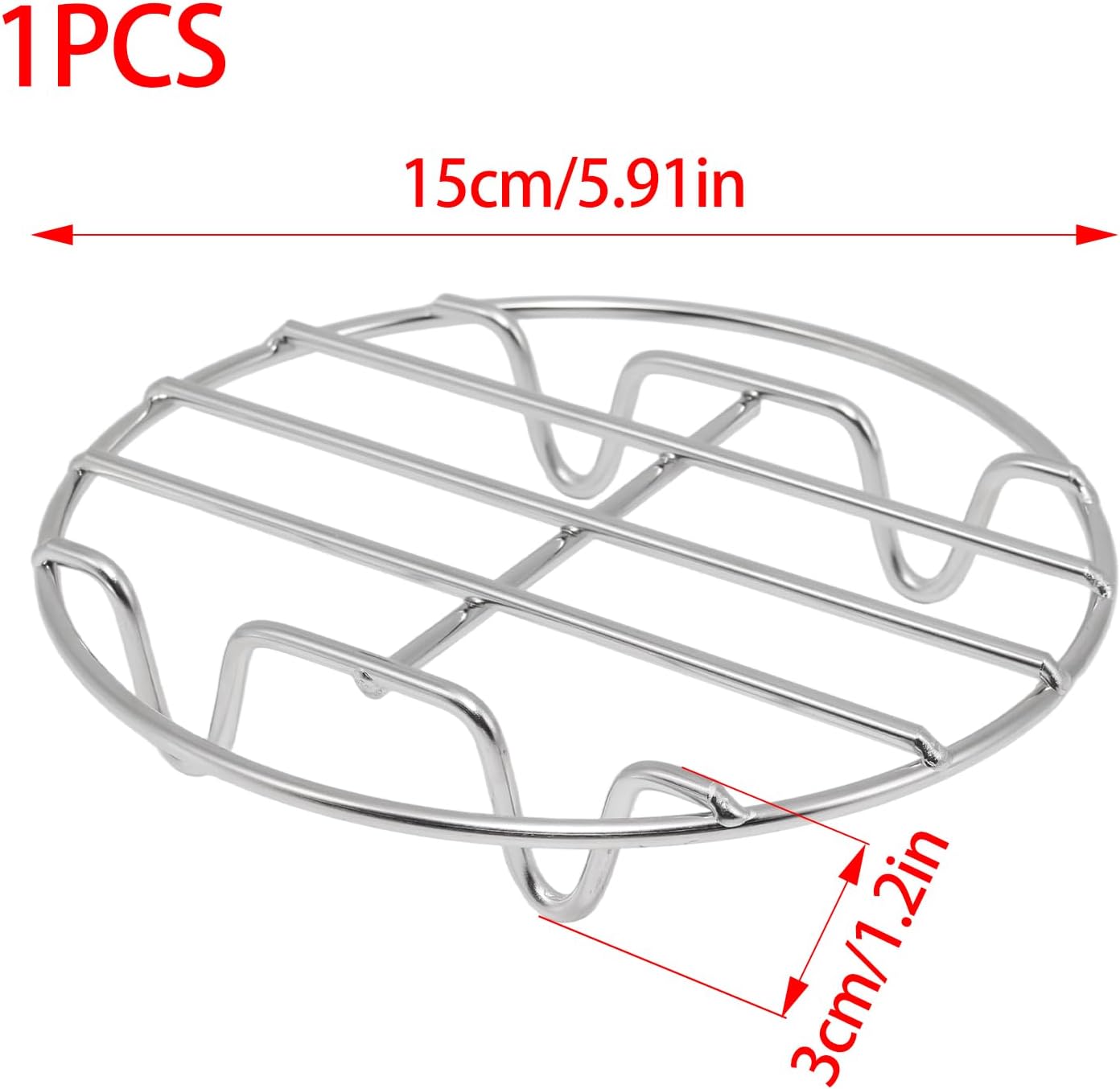 Estante vapor 6pulg acero inox para hornear freidora aire