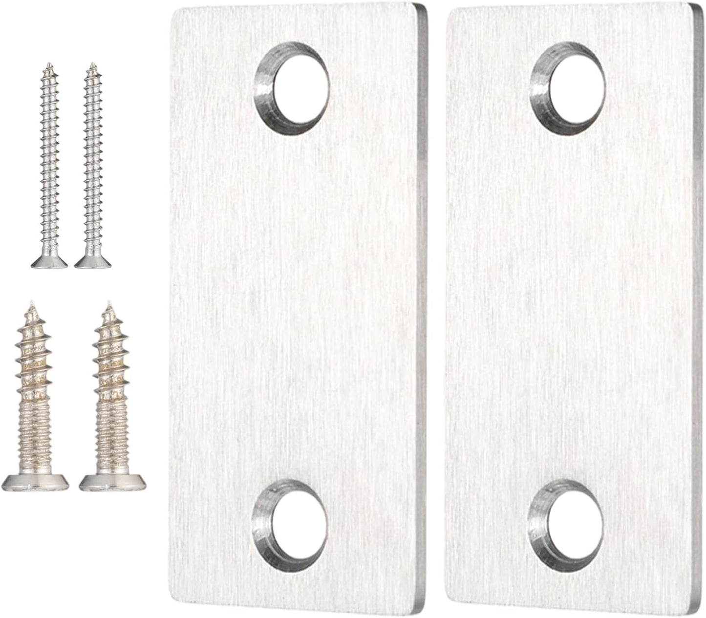 Set 2 placas acero inox 1x2-1/4 pulg cubierta puerta