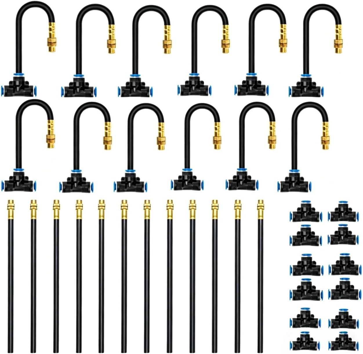 Sistema riego goteo sin tuberia 1/4 12 pzas cobre conectores