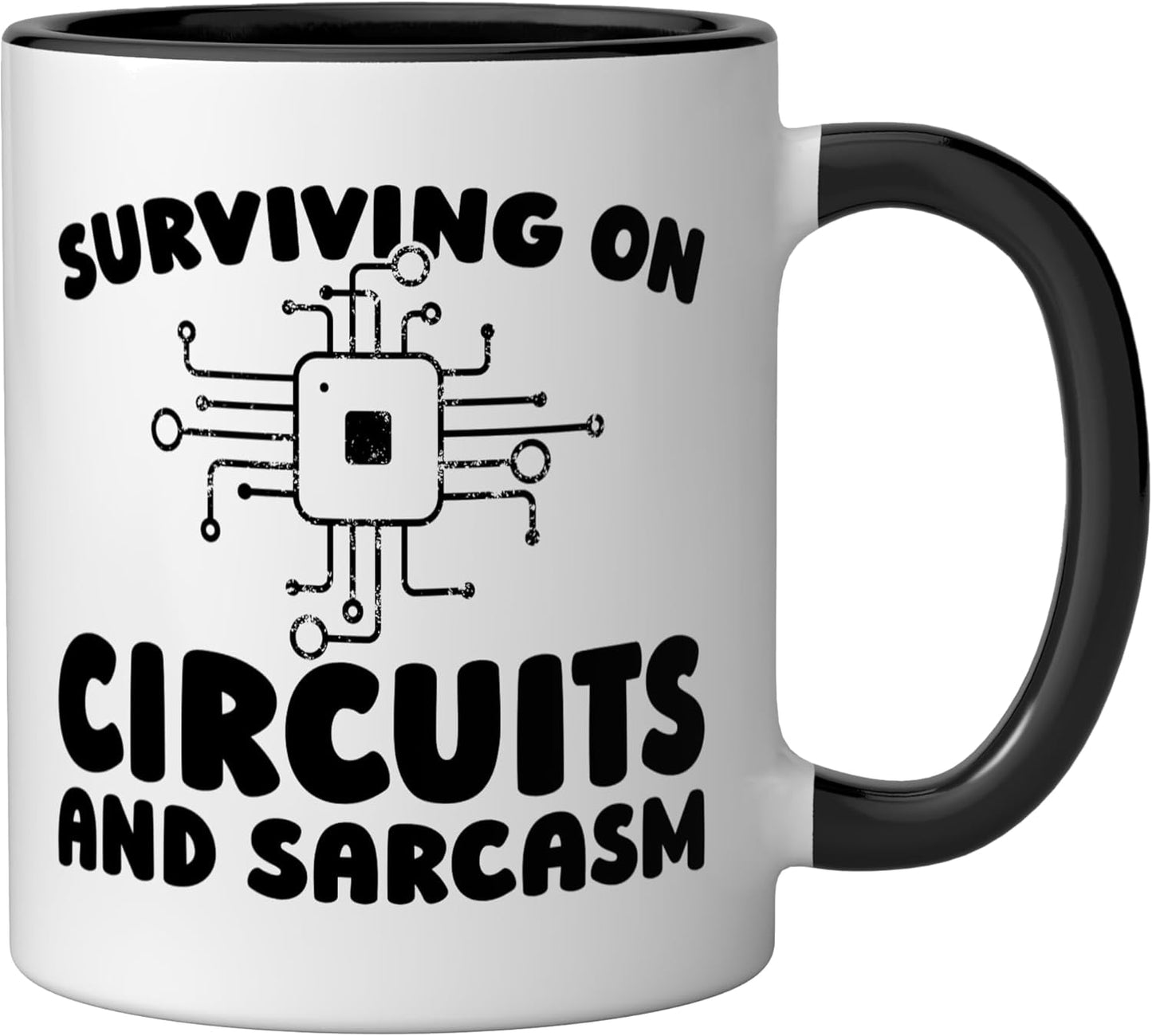Taza Cerámica Ingeniero Electrónica Negro/Blanco