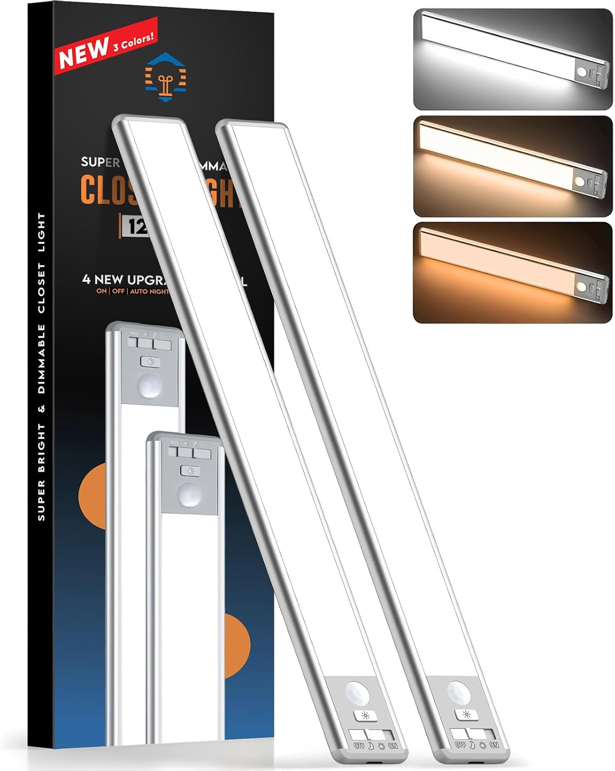 Barra luz magnética LED recargable sensor movimiento cocina