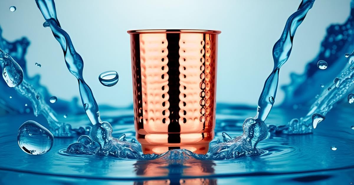 Juego de 2 vasos de cobre martillado puro con acabado pulido