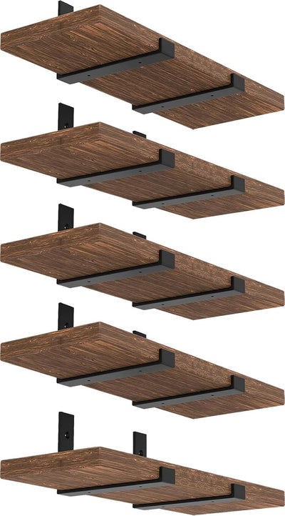 Soporte estante metal J negro 10pulg set 10