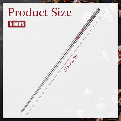 5 Pzas Palillos Acero Inox Reutilizables Antiderrap