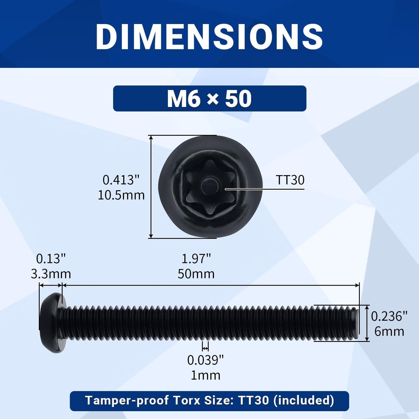 Tornillos M6 Torx Inox 25 Pzas Resistentes