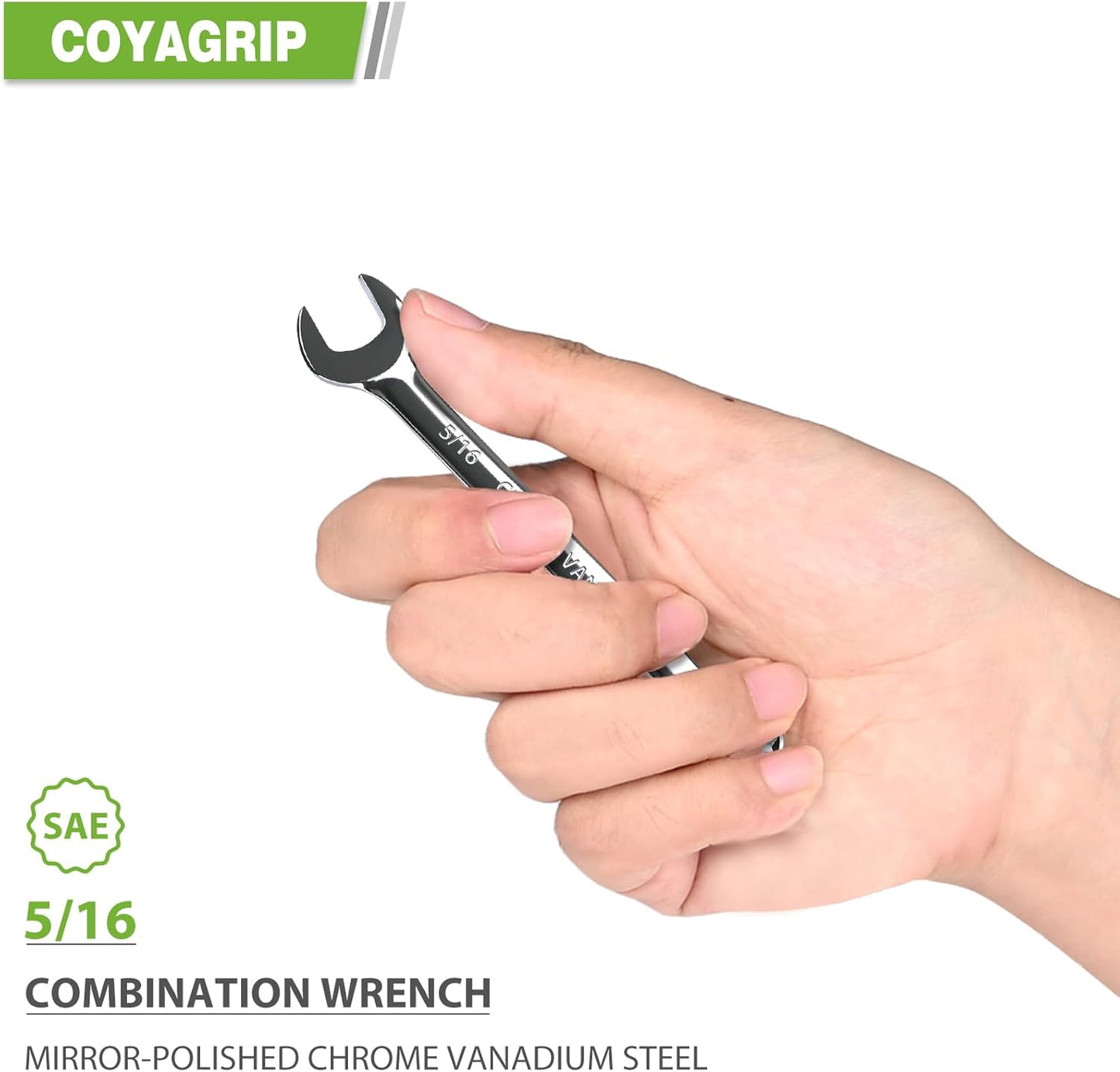 Llave 5/16 SAE acero cromo vanadio 12 puntos