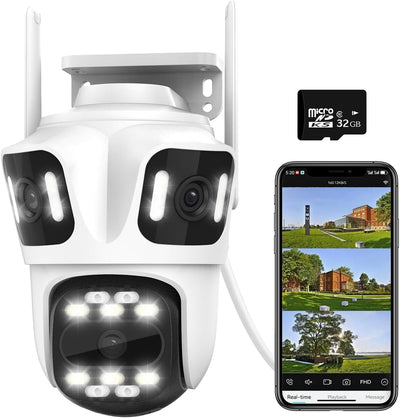 Cámara 3en1 Wi-Fi 3 MP detección IA 360° visión nocturna color
