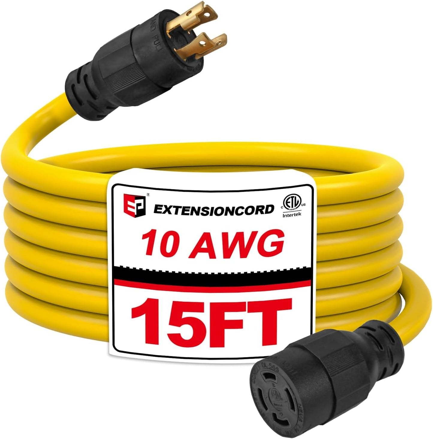 Cable extensión generador 30A 15ft 4 clavijas NEMA L14-30P/R