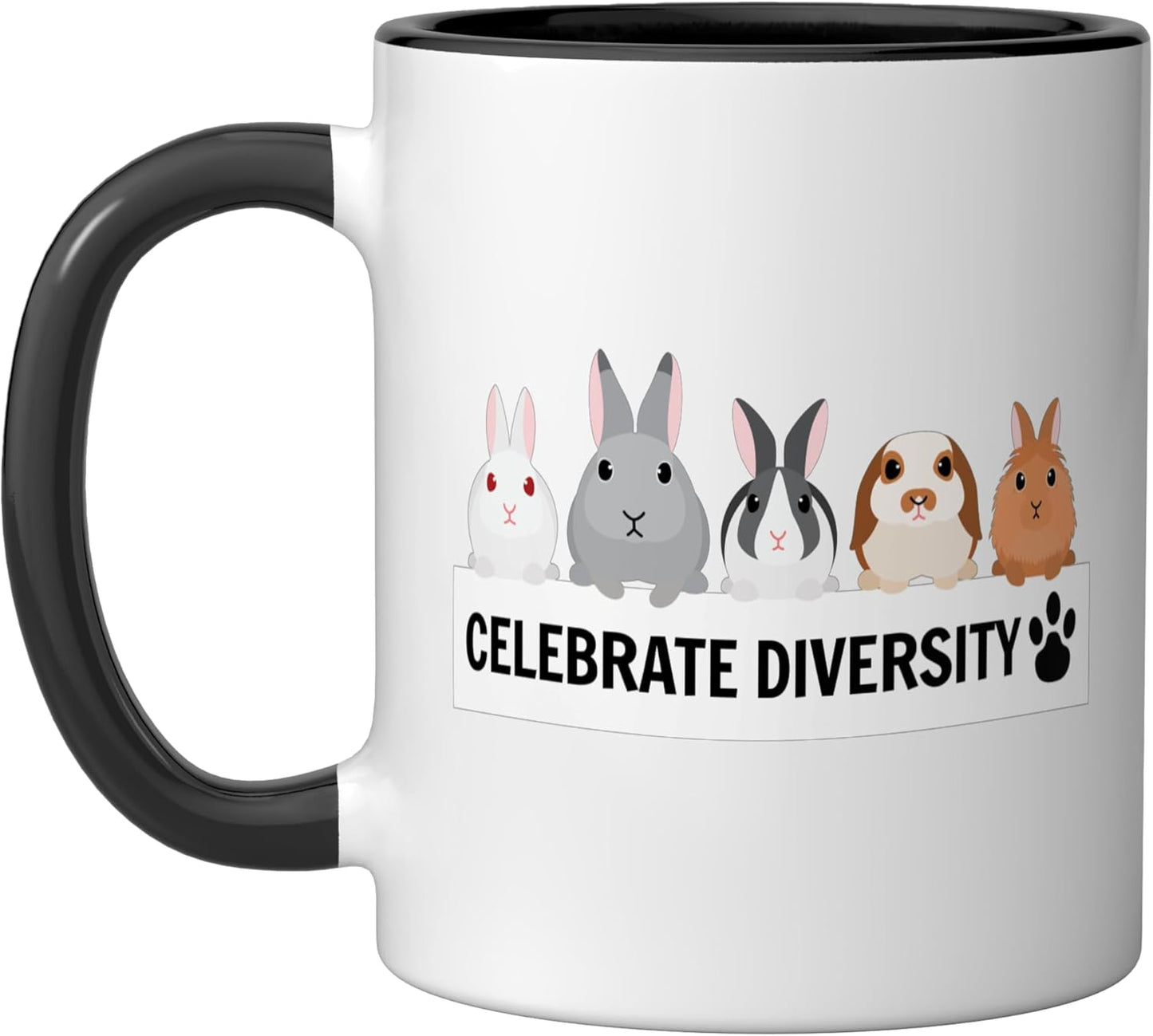 Taza cerámica para amantes de conejos con diseño diverso y adorable