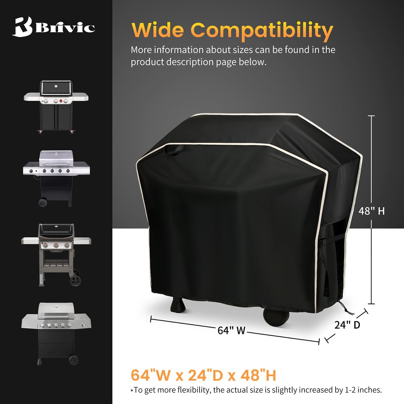 Funda parrilla al aire libre impermeable 64pulg
