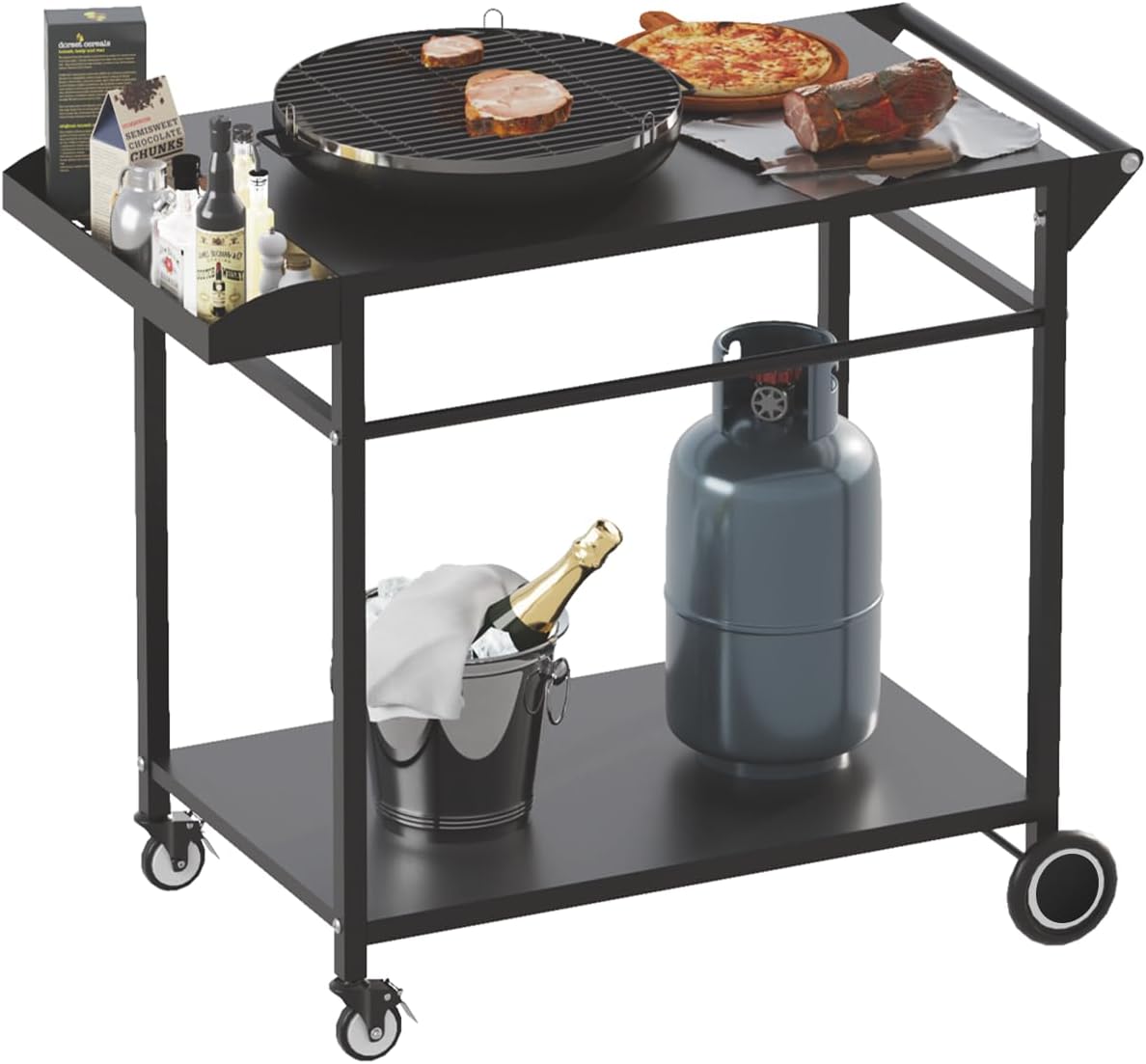 Mesa carrito parrilla Blackstone 17-22pulg doble estante patio