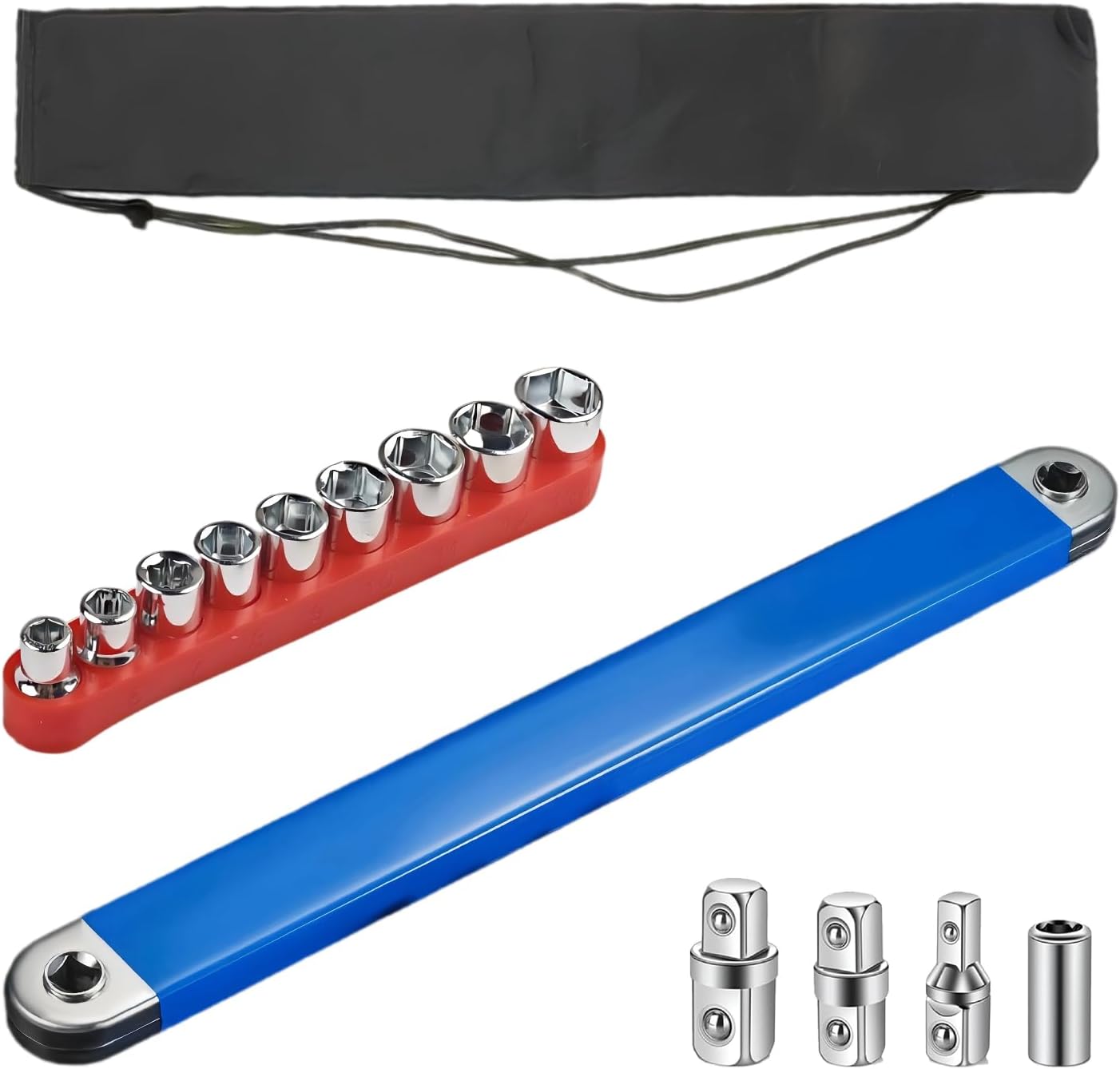 Juego herramientas extensión adaptador 3/8 a 1/4 pulg