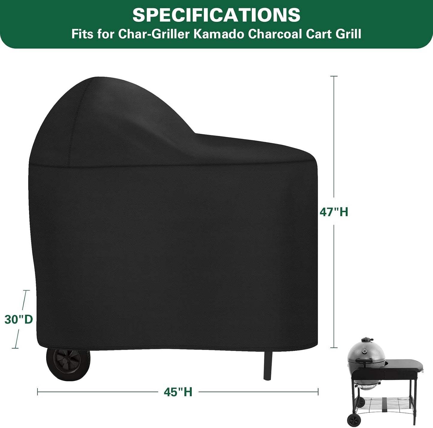 Funda parrilla Char-Griller AKORN Kamado 6555 600D impermeable