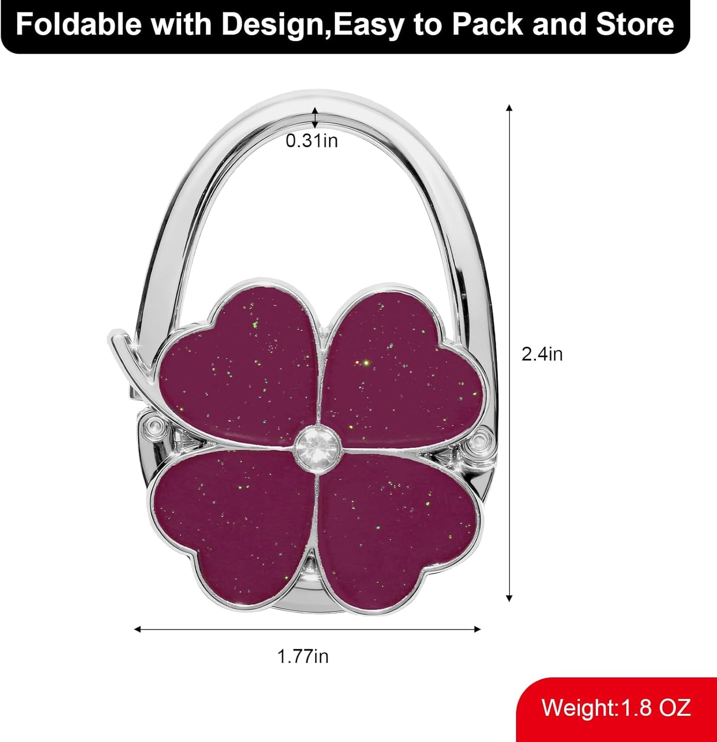 Bolso plegable soporte para mesa blanco y morado
