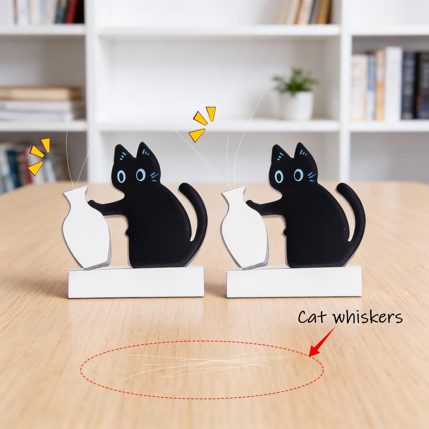 3 imanes de bigote de gato decorativos de acrílico fuerte