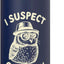 Botella agua acero inox aislada humor ave vintage