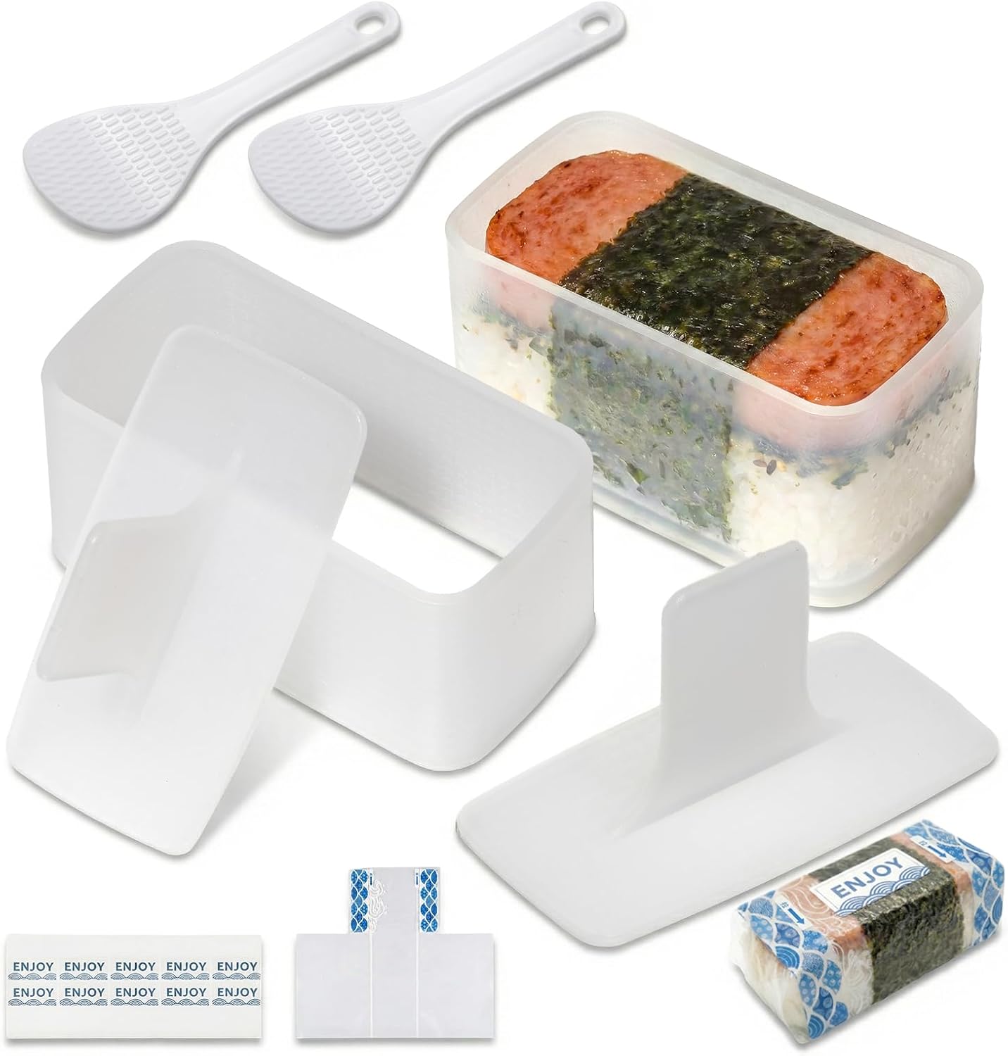 2 Moldes Musubi Antiadherente Sin BPA con Cucharas Arroz