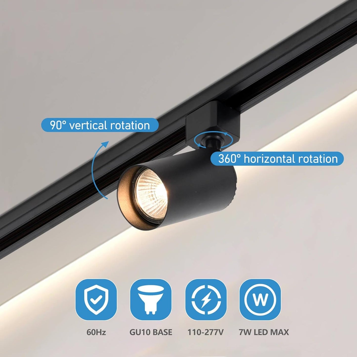 Cabezal iluminación riel GU10 repuesto para luz tipo H LED