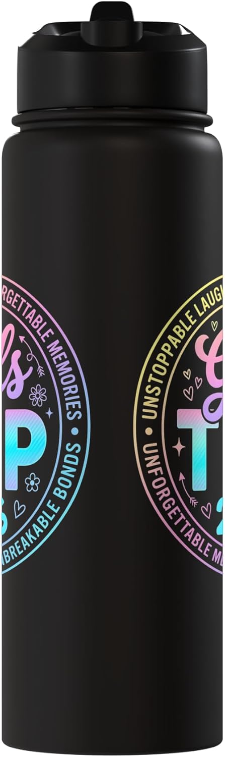 Botella de agua acero inoxidable aislada para chicas viaje fin de semana