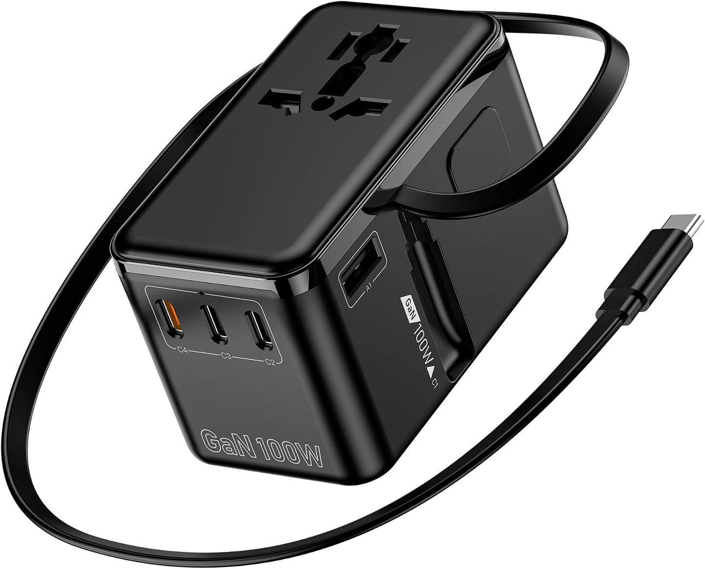 Adaptador viaje USB-C 100W 4 puertos EE.UU./EU/UK