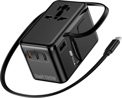 Adaptador viaje USB-C 100W 4 puertos EE.UU./EU/UK