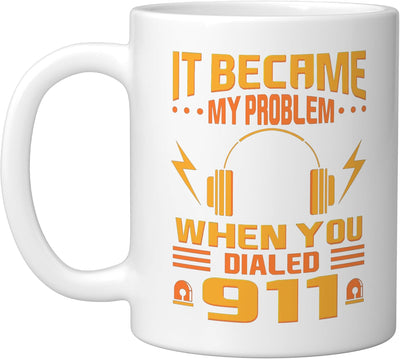 Taza de cerámica para operador de emergencias 911 blanca