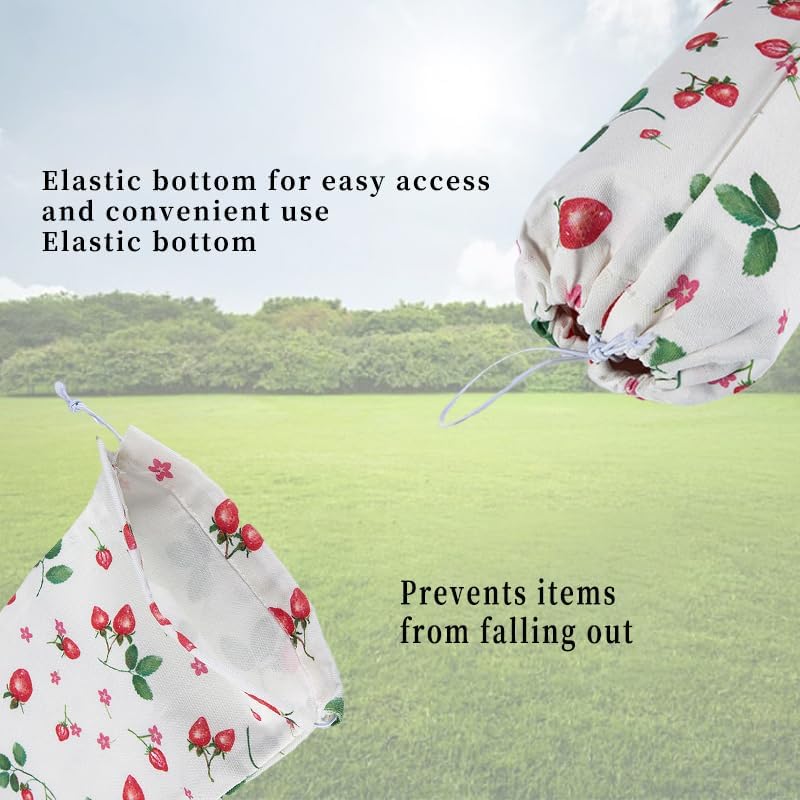 Soporte para bolsas de plástico con diseño de fresas