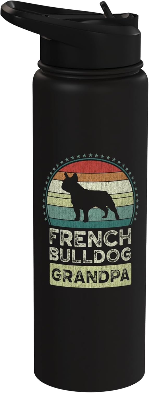 Botella agua acero inox aislada perro francés