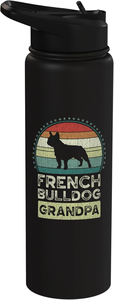 Botella agua acero inox aislada perro francés