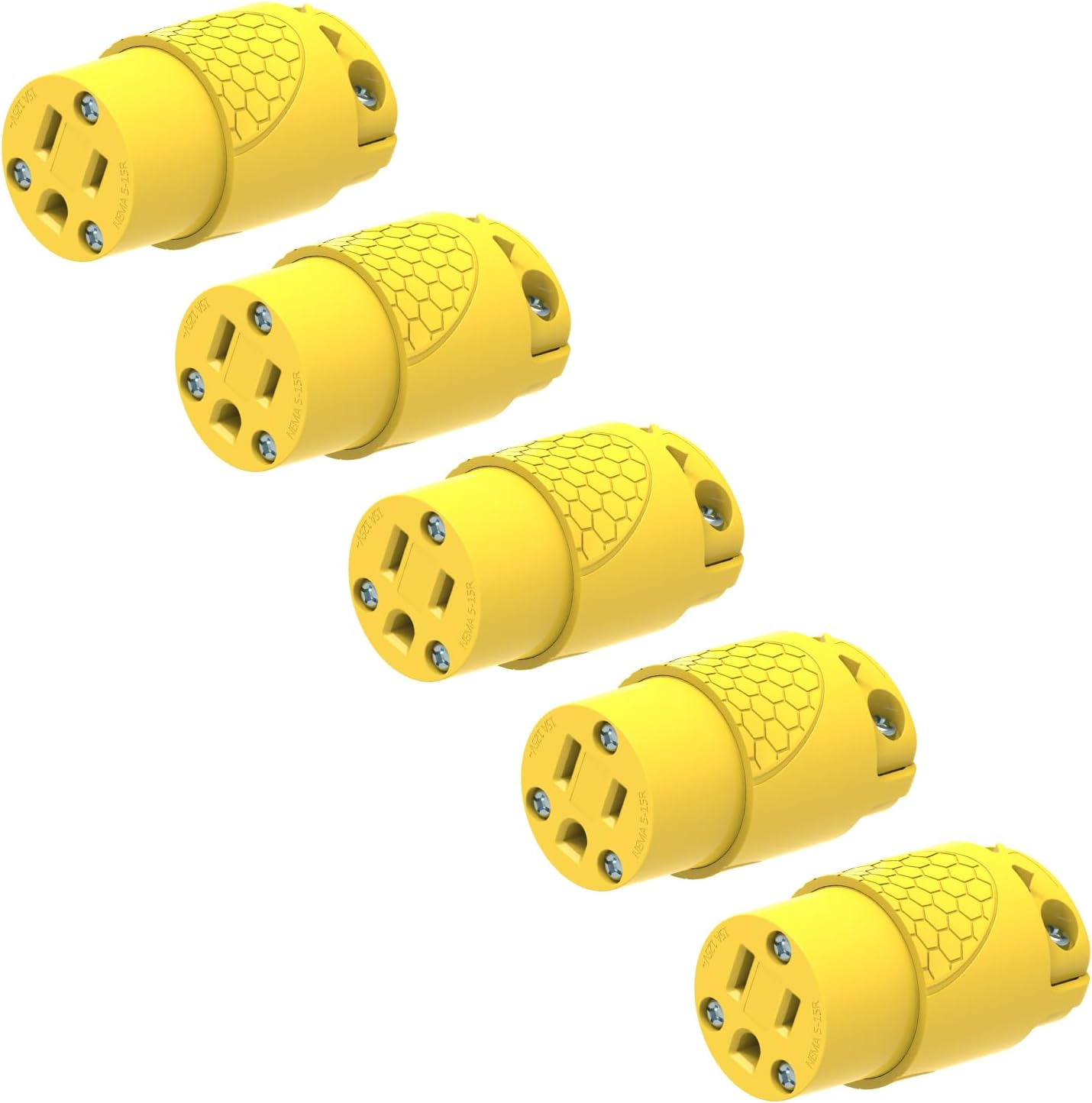 Kit conectores hembra extensión 5 Pzas 15A 125V NEMA 5-15R