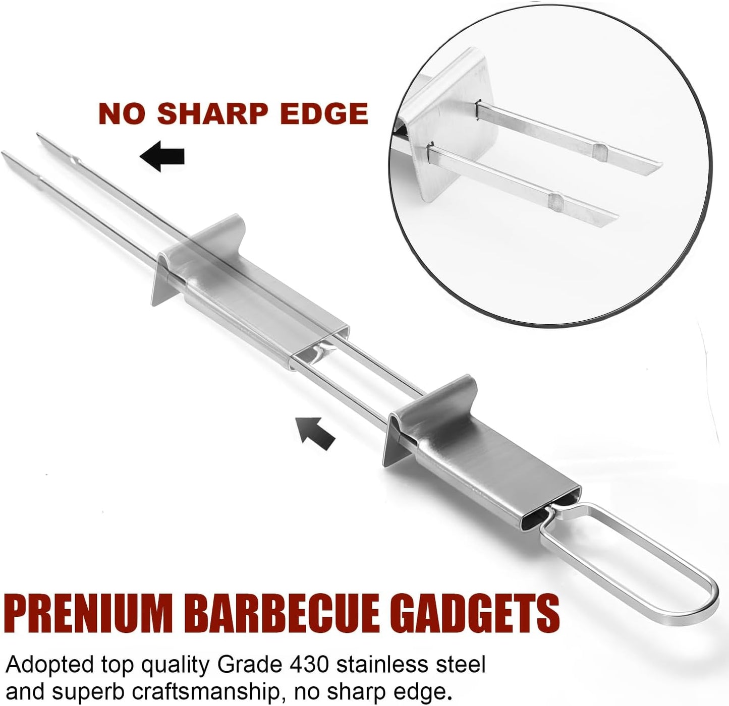 Brochetas Kabob 13pulg acero inox 12 Pzas