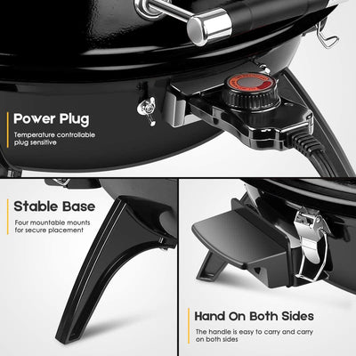 Parrilla eléctrica mesa portátil 1600W negro