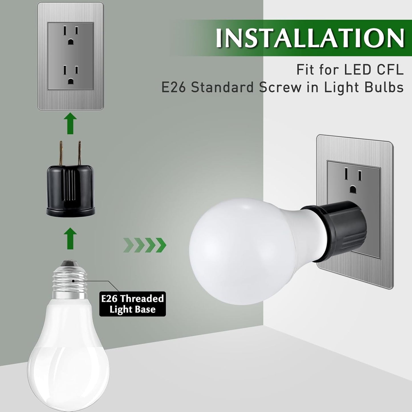 Adaptador salida enchufe bombilla E26/E27 polarizado 660W
