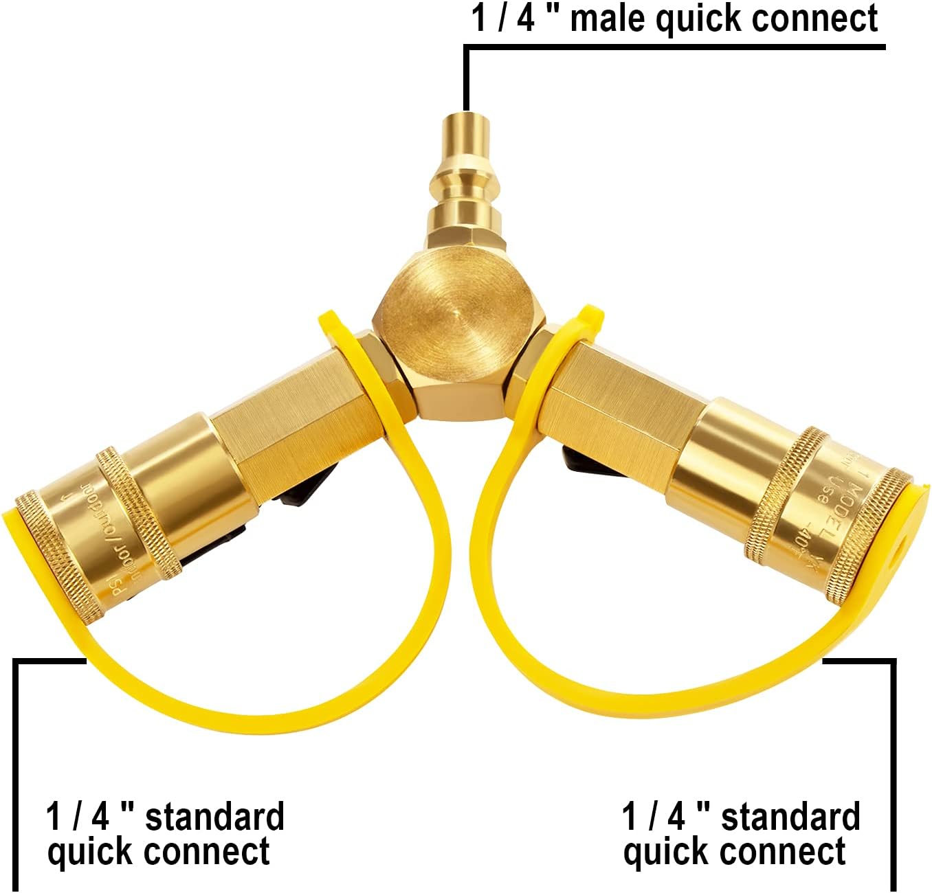 Adaptador Y propano RV 1/4pulg válvula remolque parrilla