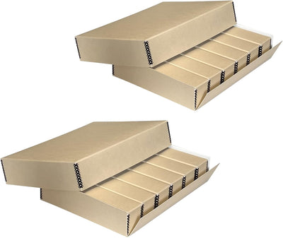 Caja almacenamiento deslizante 15.5x11.5x3pulg marrón set2