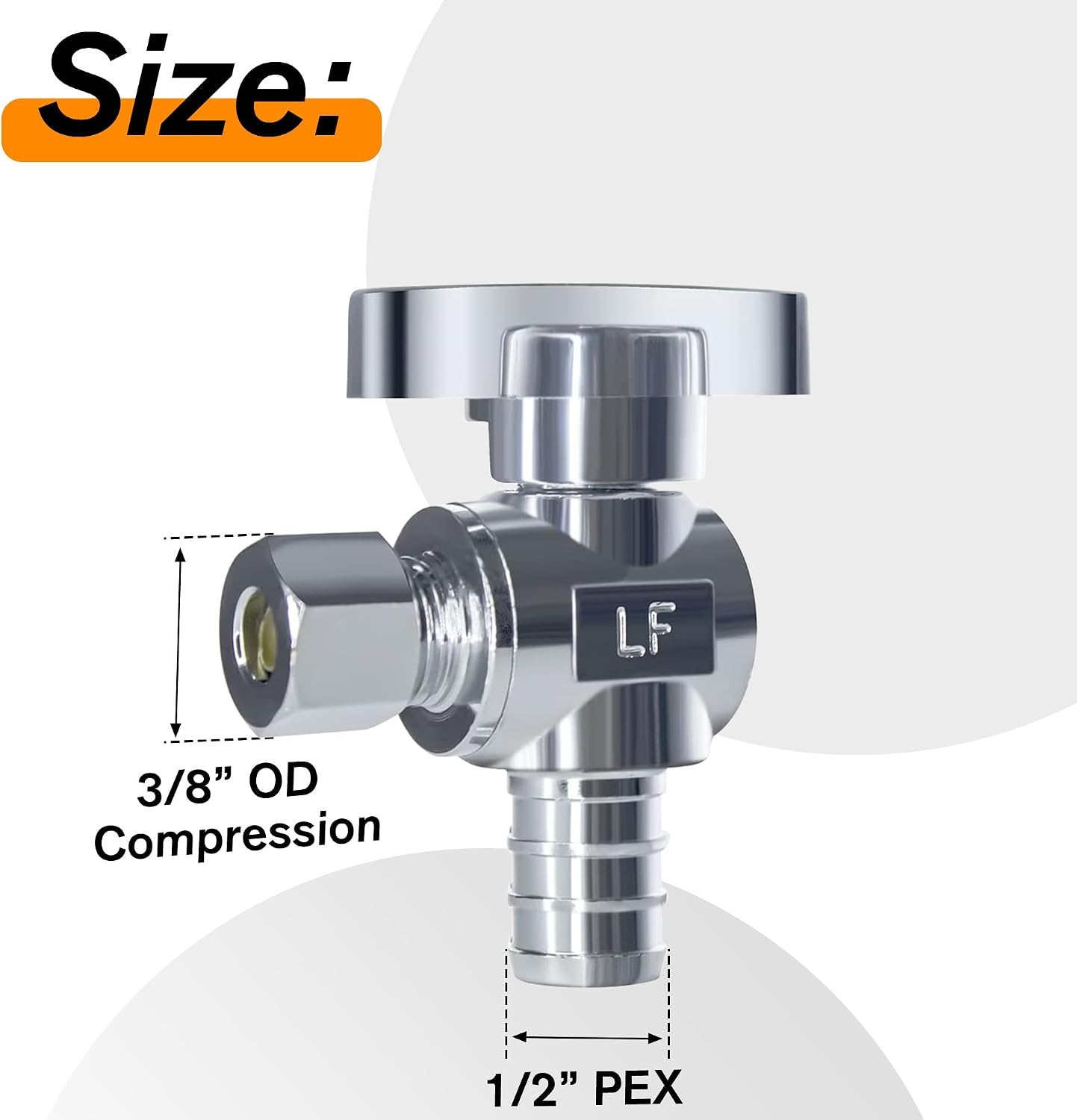 20 Válvulas Pex 1/2x3/8 pulg compresión cuarto de vuelta