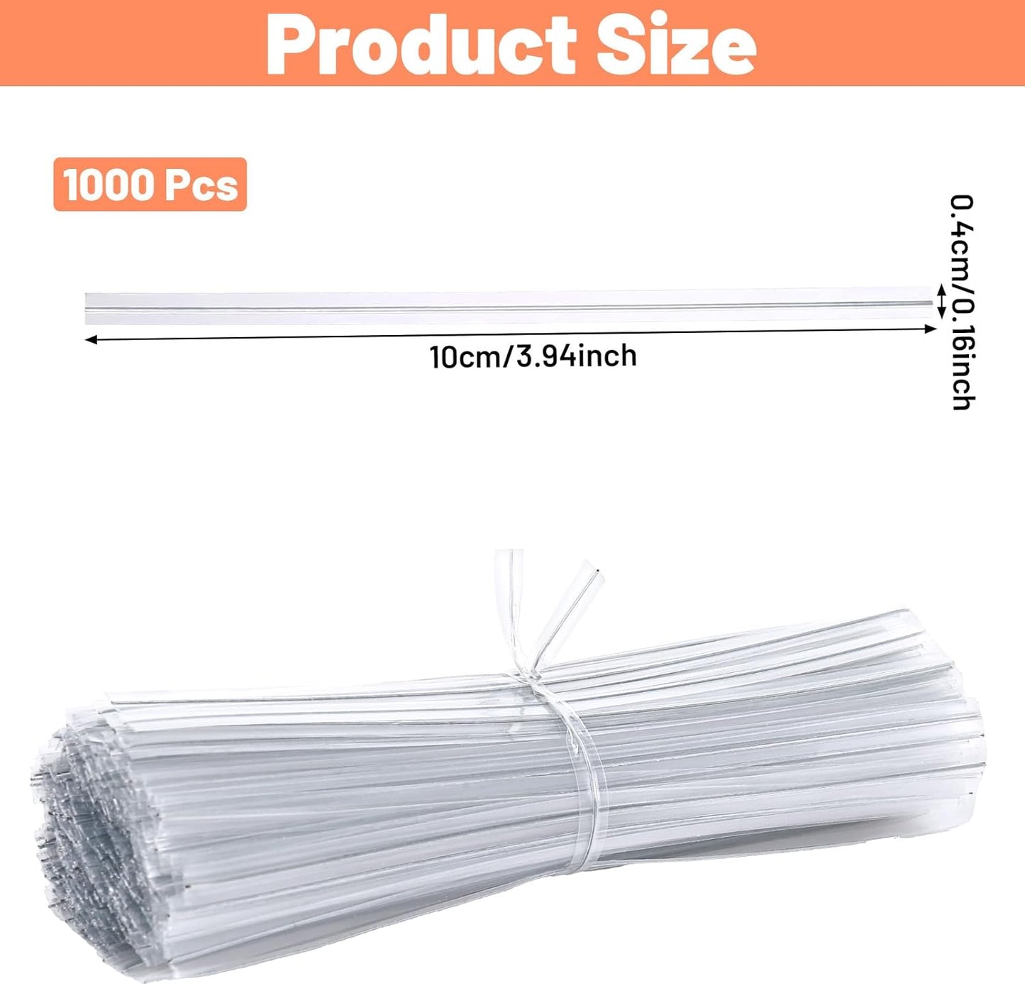 1000 lazos transparentes 4pulg para panadería y regalos