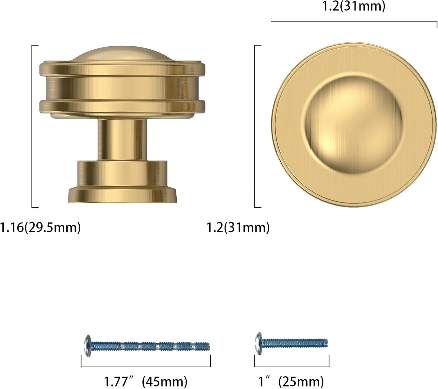 Set 10 Pomos Bronce Champán Cajones Cocina
