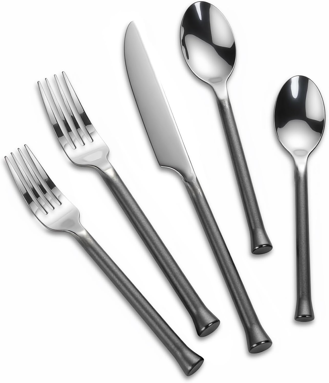 Set 40 Pzas Cubiertos Acero Inox Estilo Vintage Negro