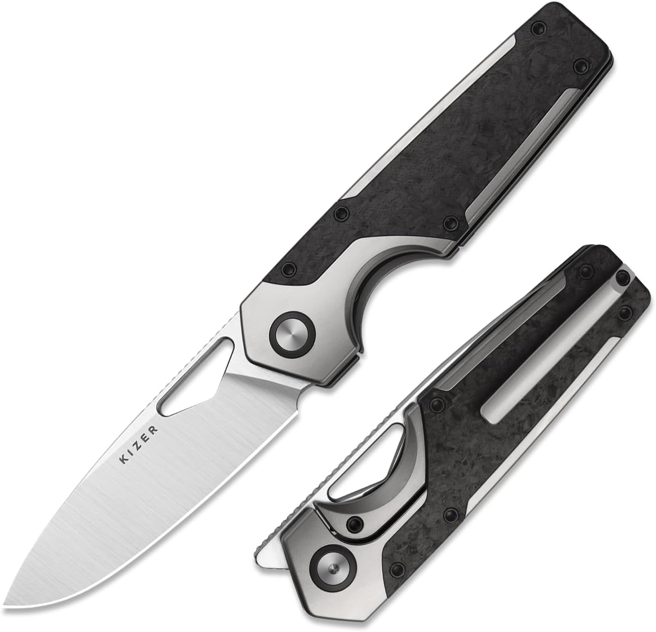 Cuchillo EDC acero Elmax 3.47pulg mango fibra titanio