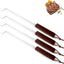 4 Aletas 17pulg Mango Madera Acero Inox Volteador Barbacoa