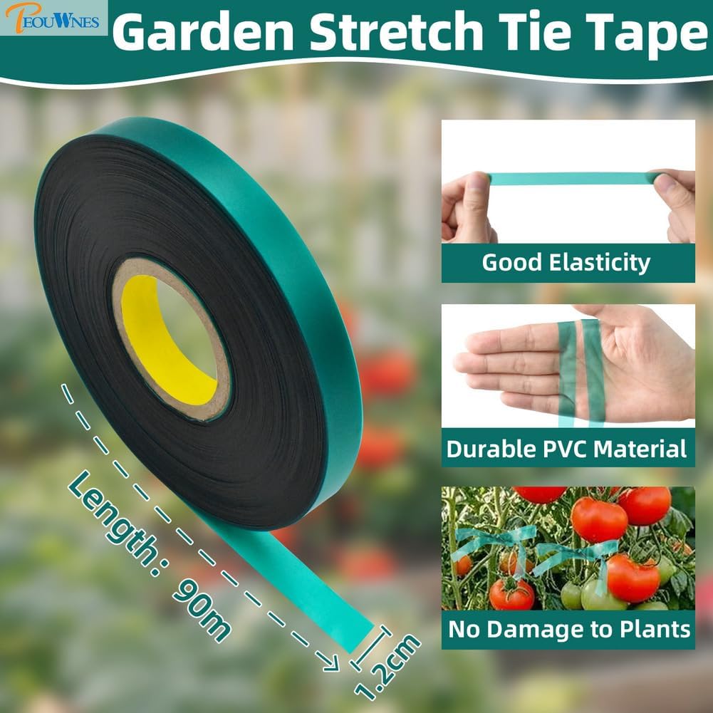 Cinta elástica no adhesiva 300ft x 1/2pulg para plantas y ramas