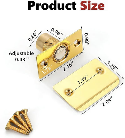 Accesorios magnéticos puerta armario acero inox 2 Pzas dorado
