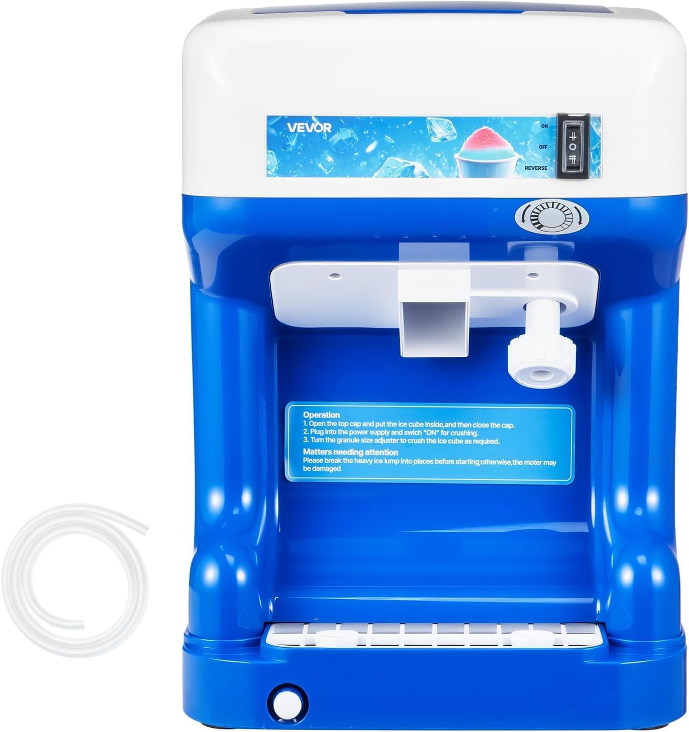 Trituradora hielo comercial 265lb/h 500W acero inox