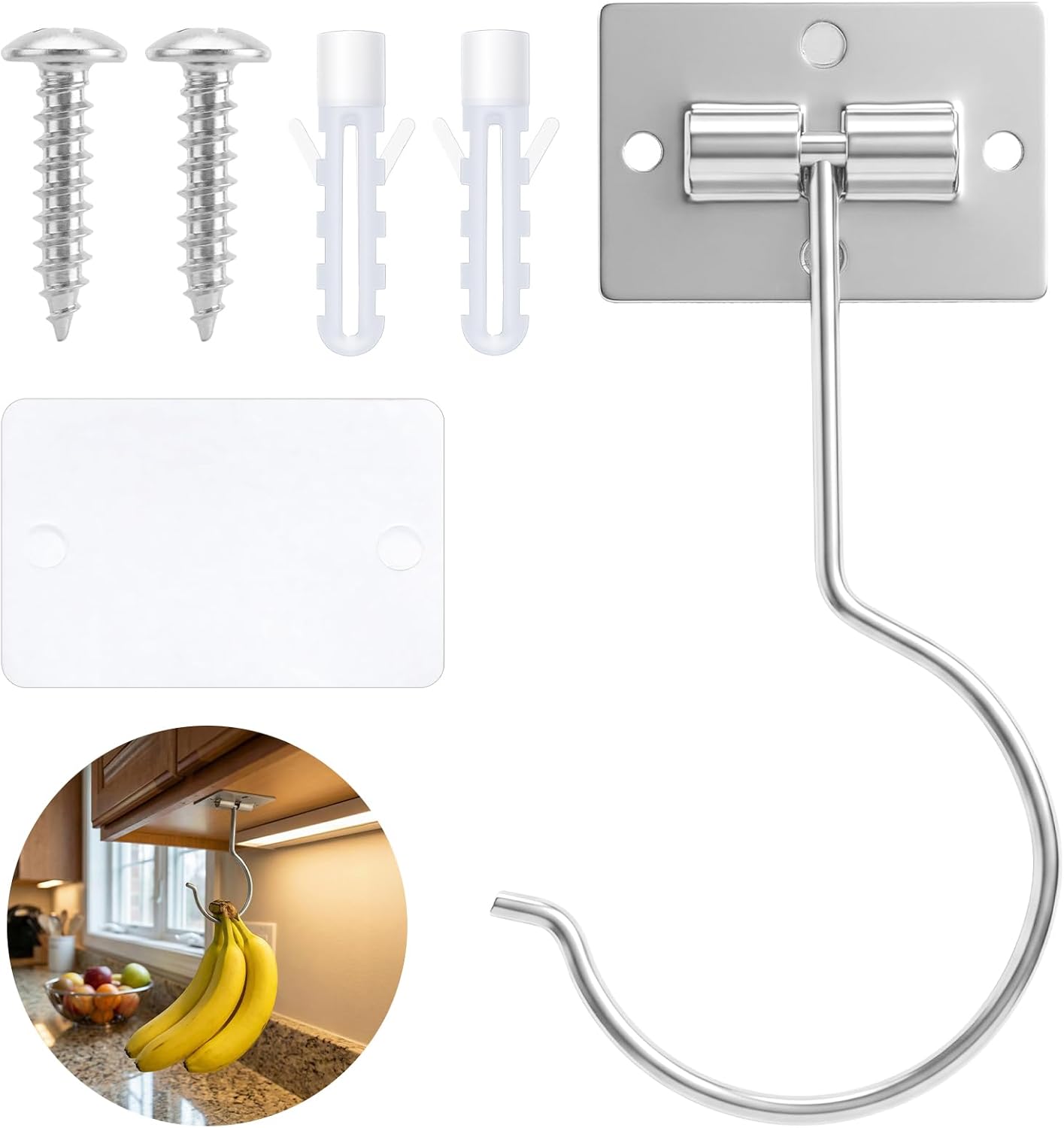 Gancho plátano autoadhesivo metal cocina caravana
