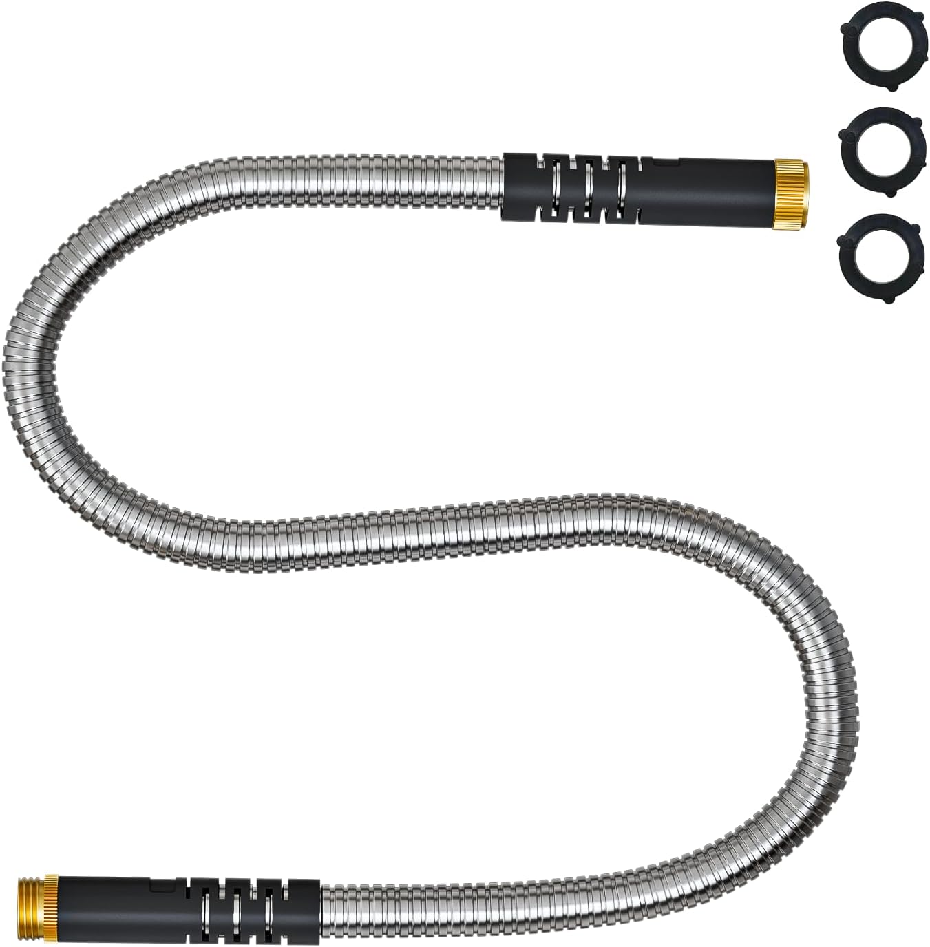 Manguera jardín acero inox 5ft conector flexible a prueba de fugas