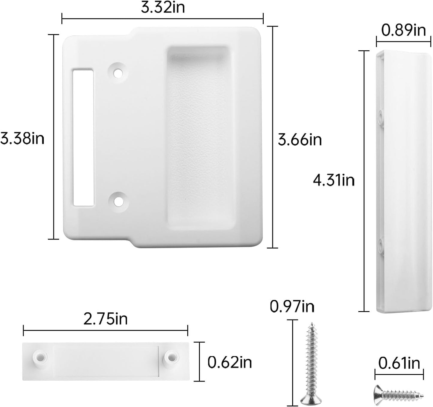 Kit herrajes puerta Andersen Serie A manija blanca puertas patios