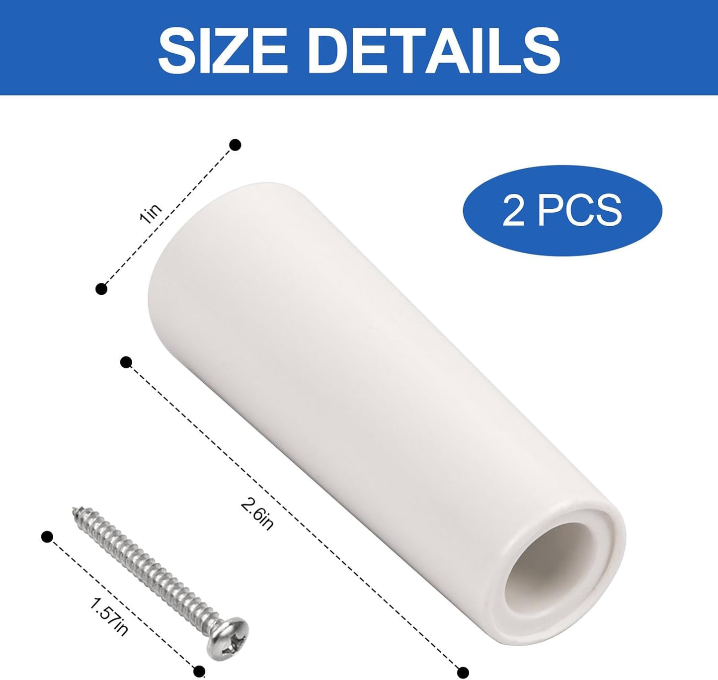Tope goma puerta corrediza 2-5/8 pulg vidrio y mosquitera